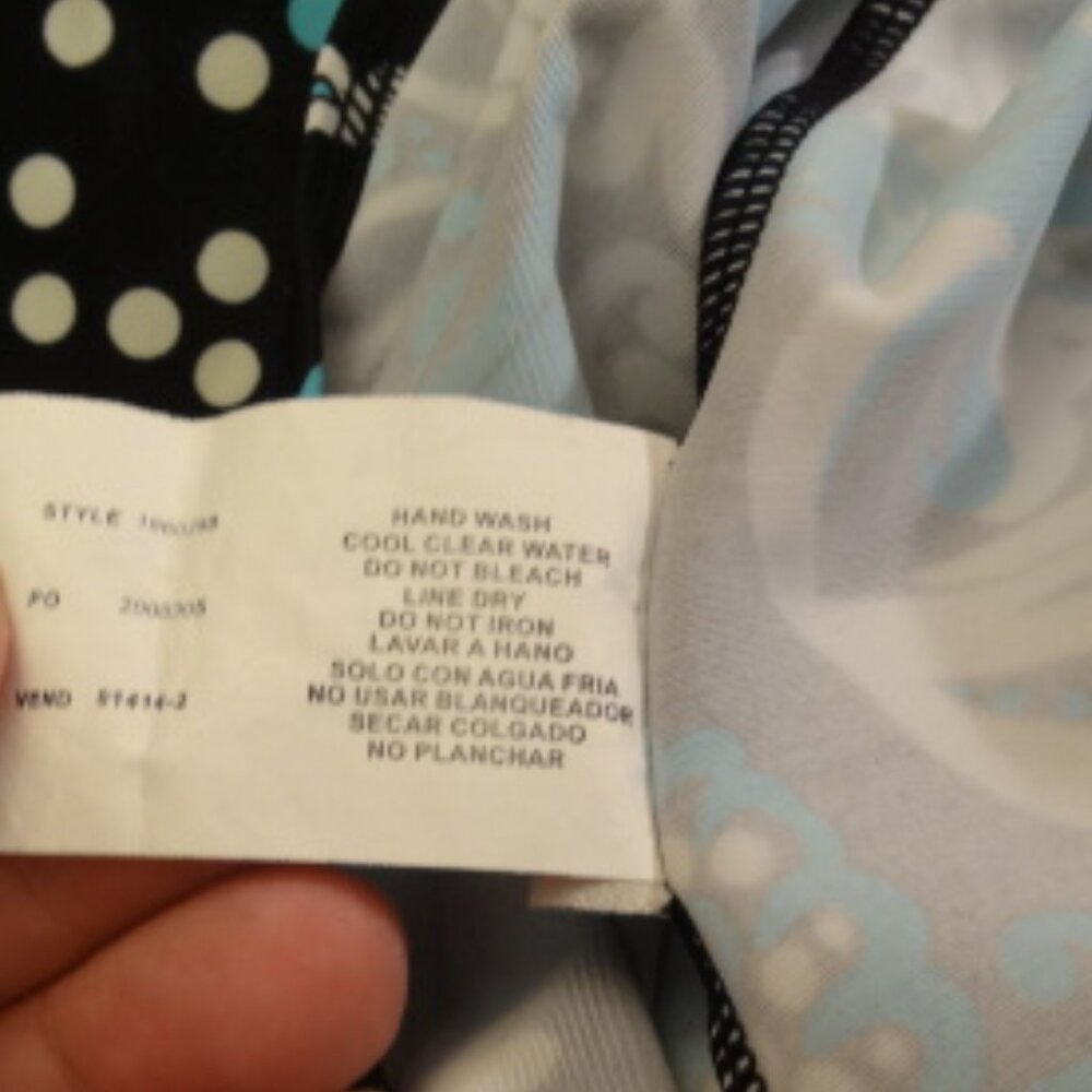 Jamaica Bay Black, White & Teal Tankini Swim Top - Picture 8 of 8